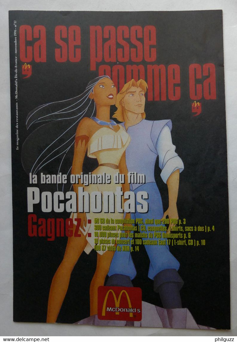 MAGAZINE MC DONALD'S 1995 CA SE PASSE COMME CA N° 17 1995 DISNEY POCAHONTAS JAMES BOND 007 - Objets Publicitaires