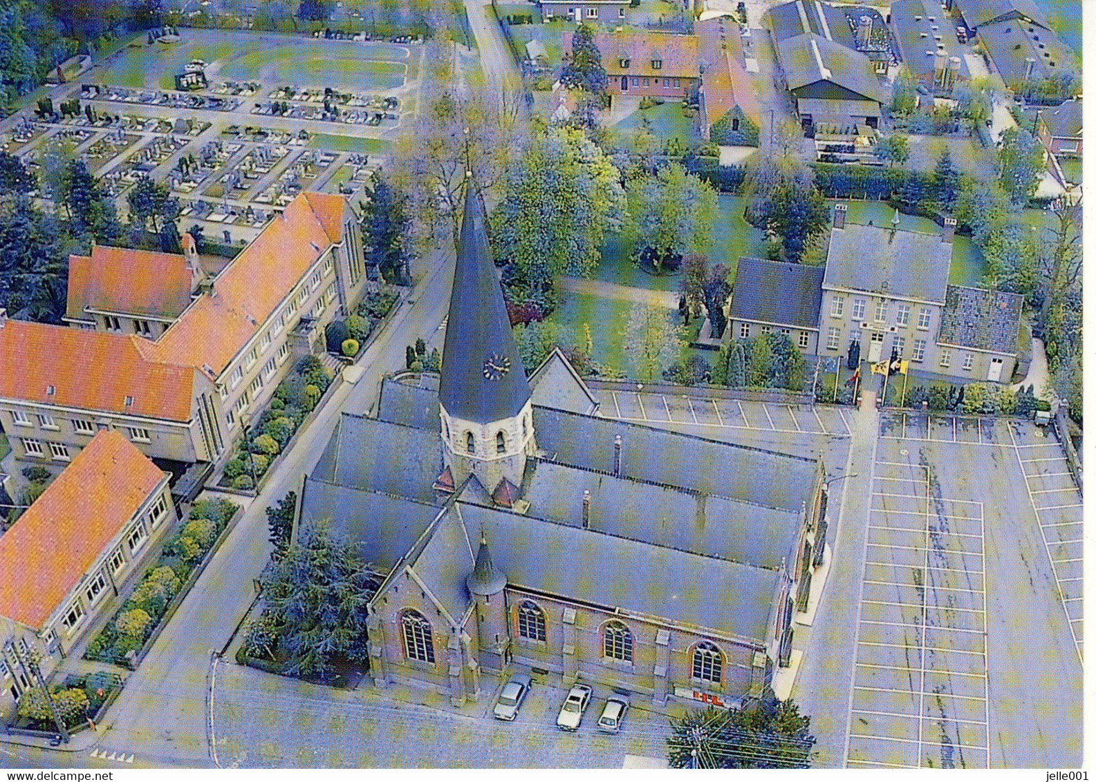 Tiegem Anzegem Luchtopname Sint-Arnoldus Kerk - Anzegem