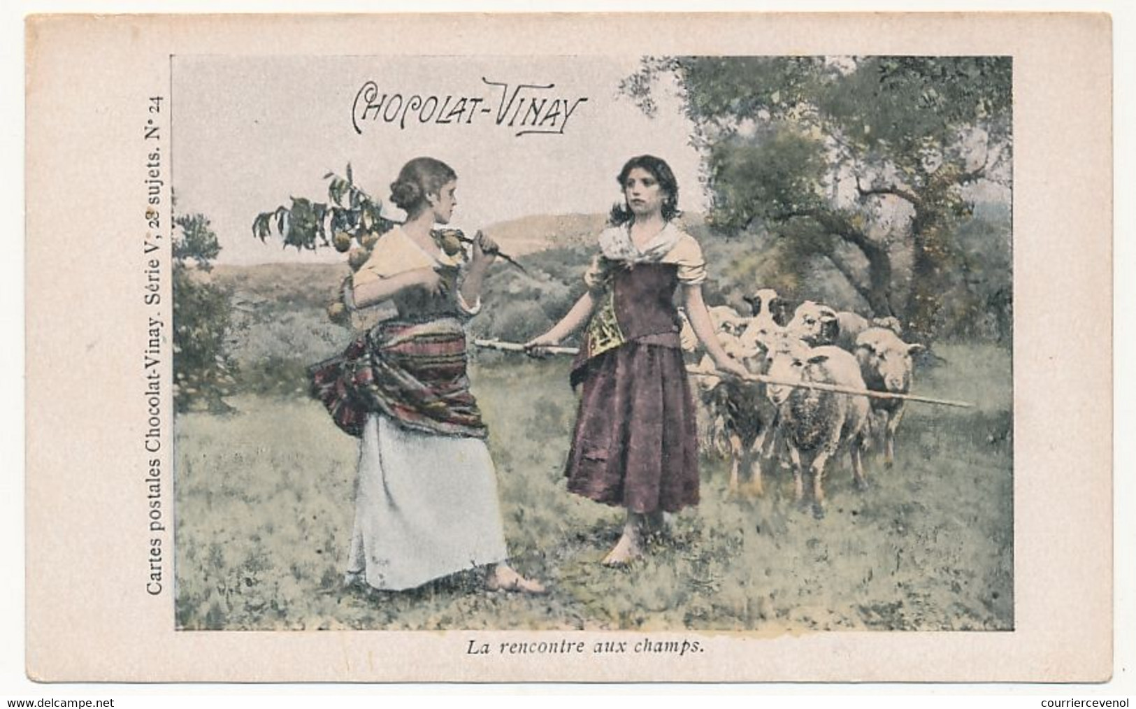 CPA - Publicité CHOCOLAT VINAY - "La Rencontre Aux Champs" - Werbepostkarten