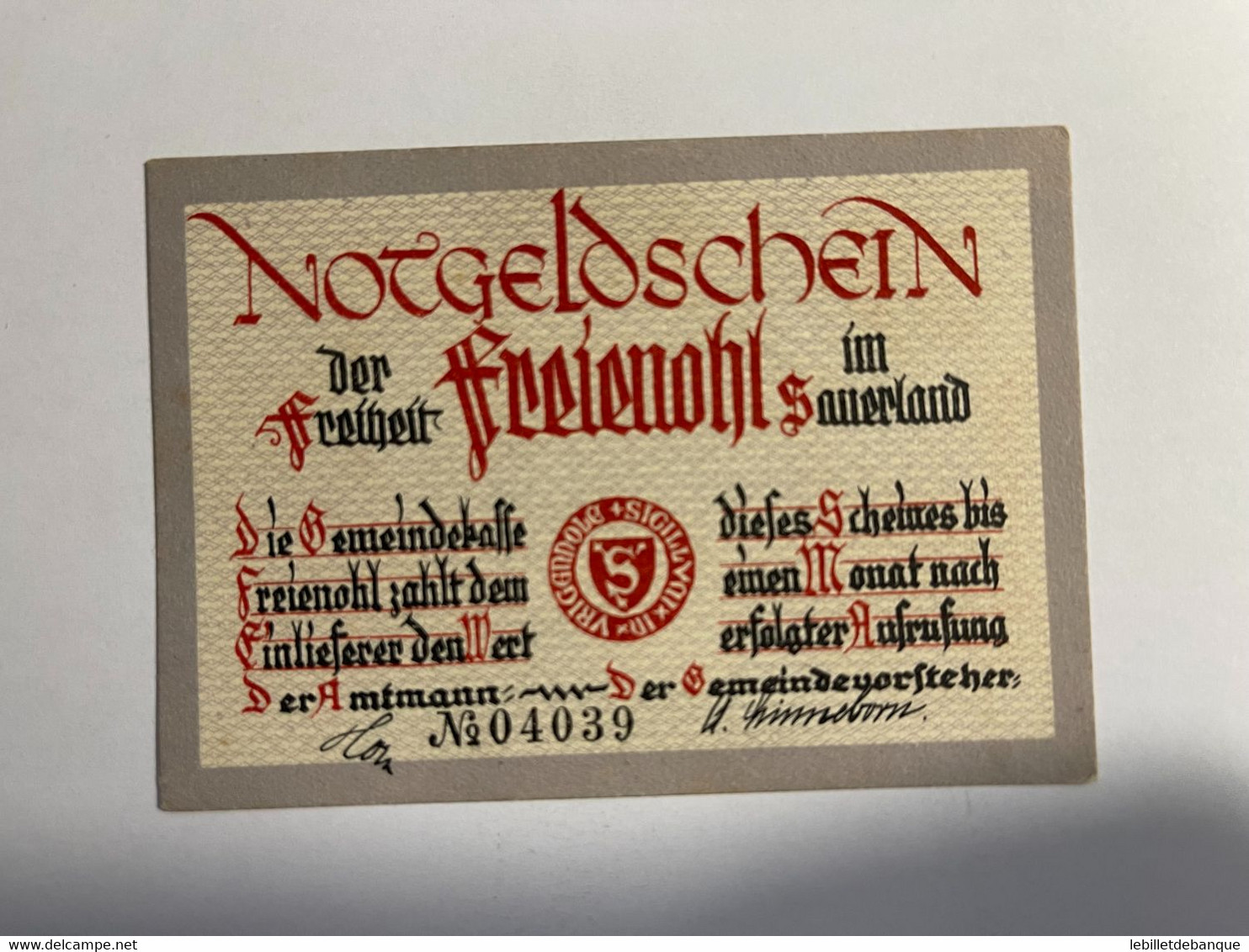 Allemagne Notgeld Freienohl 25 Pfennig - Collections