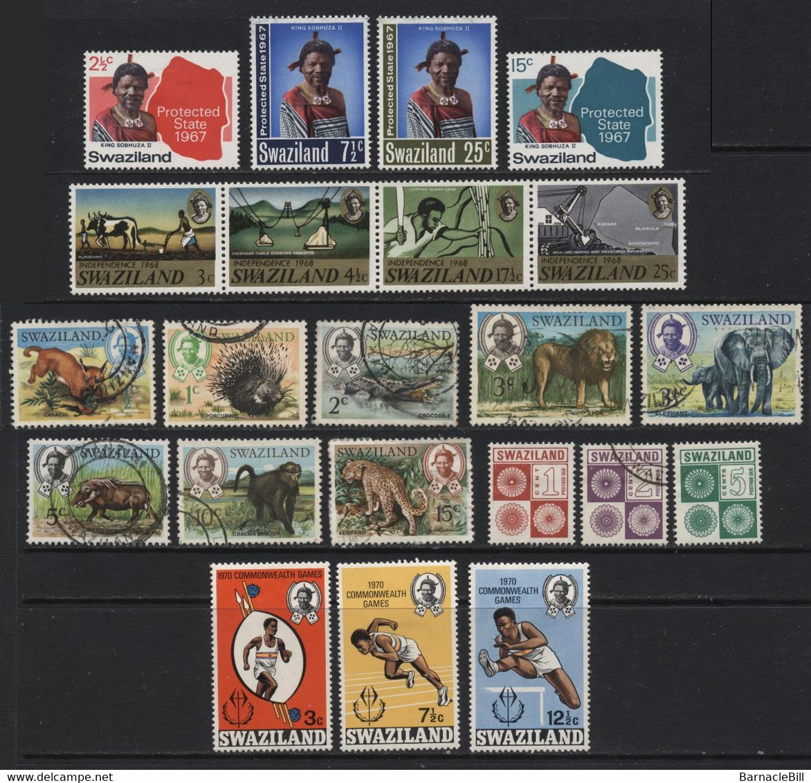 Swaziland (05) 1967 - 1979. 74 Different Stamps & 1 Miniature Sheet. Mint & Used. Hinged. - Swaziland (1968-...)