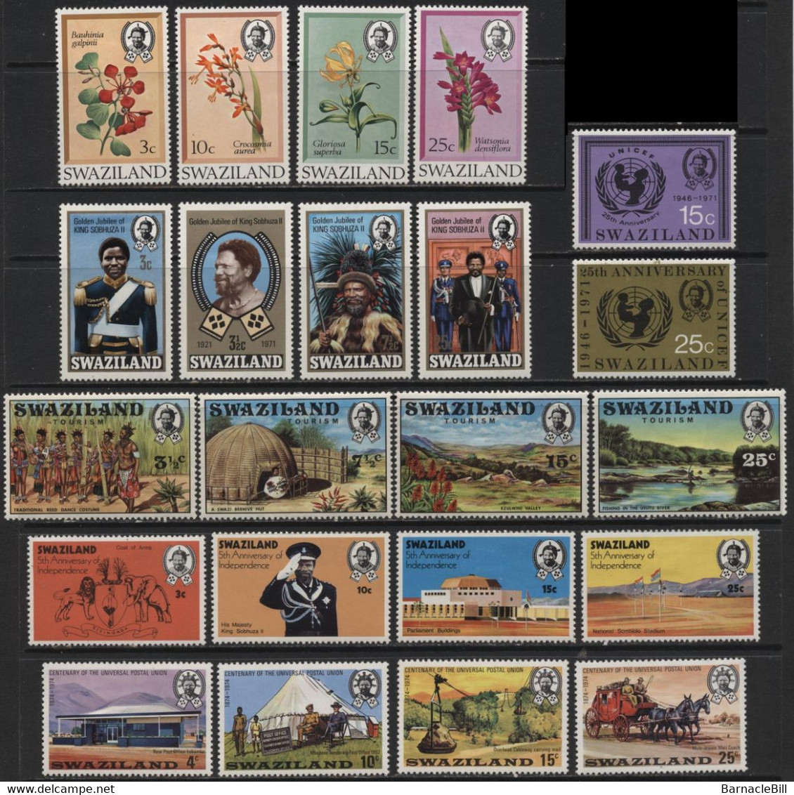 Swaziland (05) 1967 - 1979. 74 Different Stamps & 1 Miniature Sheet. Mint & Used. Hinged. - Swaziland (1968-...)