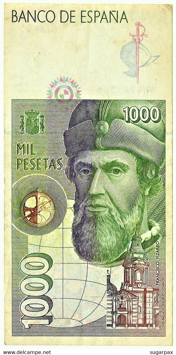 ESPAÑA - 1000 Pesetas - 12.10.1992 ( 1996 ) - Pick 163 - Serie 4H - Hernan Cortes / Francisco Pizarro - 1.000 - [ 6] Emisiones Conmemorativas