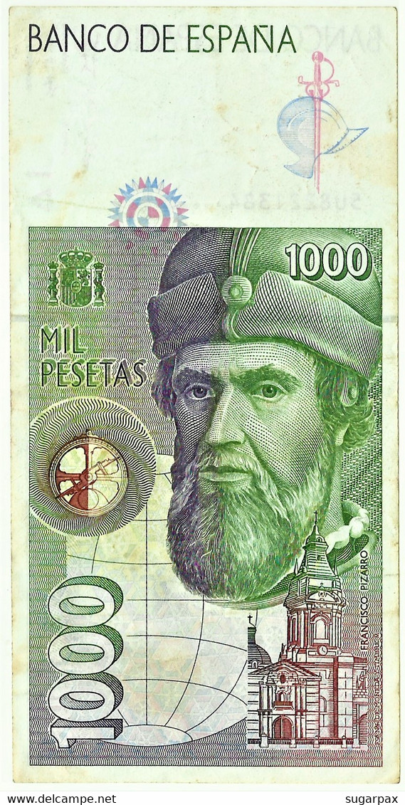 ESPAÑA - 1000 Pesetas - 12.10.1992 ( 1996 ) - Pick 163 - Serie 5U - Hernan Cortes / Francisco Pizarro - 1.000 - [ 6] Commemorative Issues