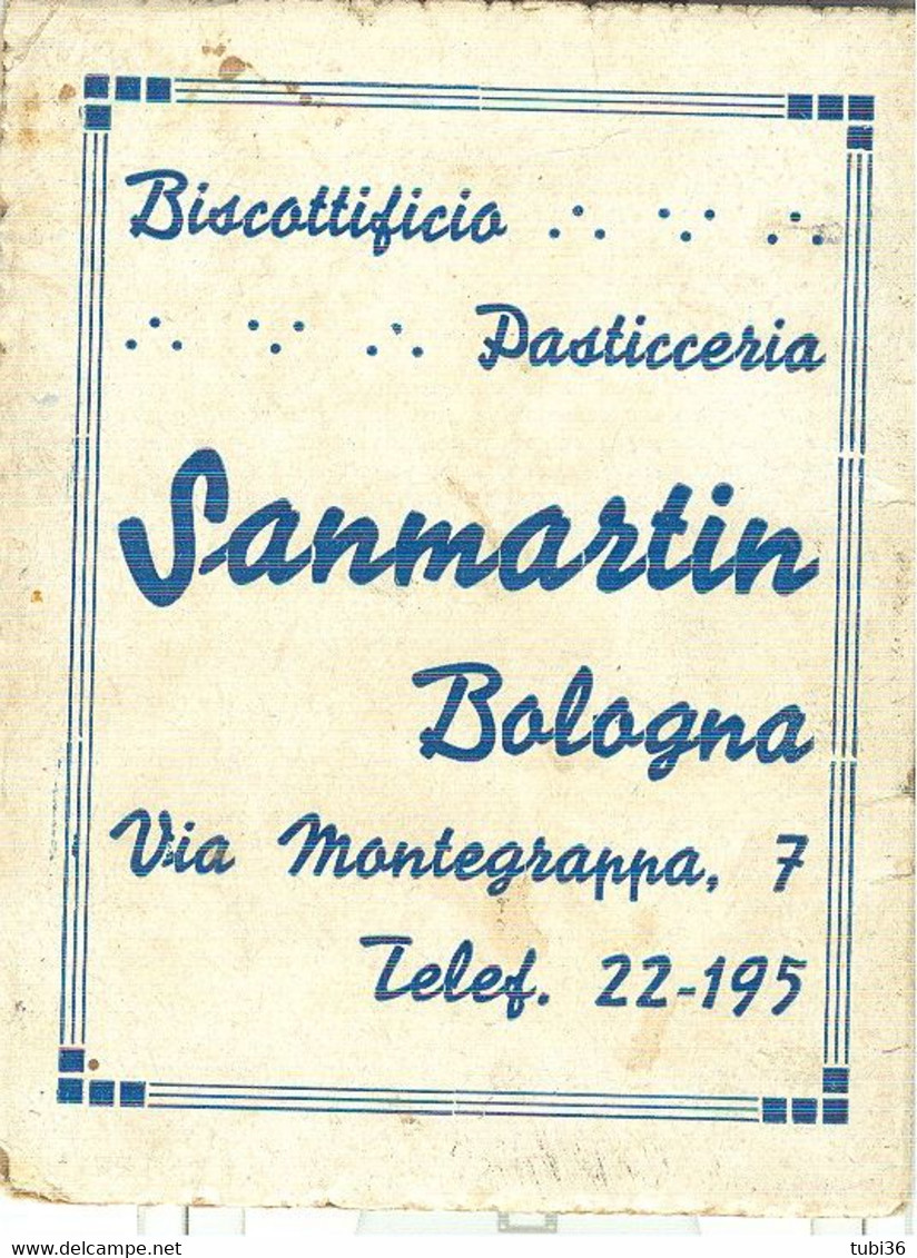 "SANMARTIN BOLOGNA" - BISCOTTIFICIO PASTICCERIA - CALENDARIO 7x9 - ANNO 1940-pagg.36-ampio Indice Di Contenuto,RR - Petit Format : 1921-40