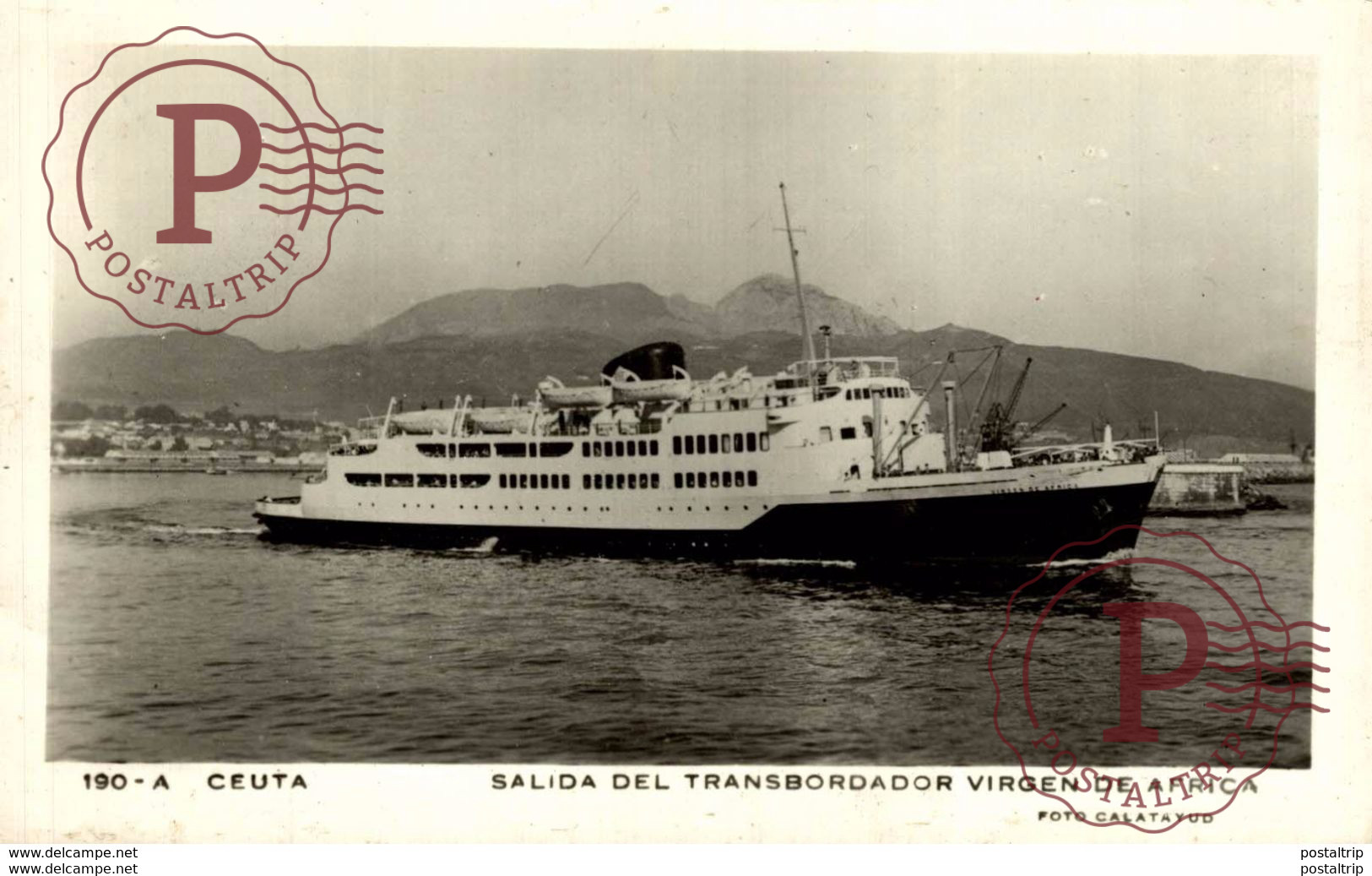 RPPC FOTOPOSTAL CEUTA  SALIDA DEL TRANSBORDADOR VIRGEN DE AFRICA - Ceuta