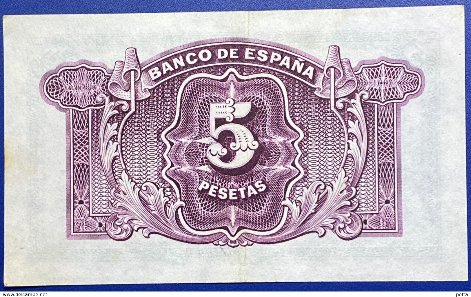 Billet De 5 Pesetas De 1935 Alph C 3,196,054. …. Vendu En L’état - 5 Pesetas