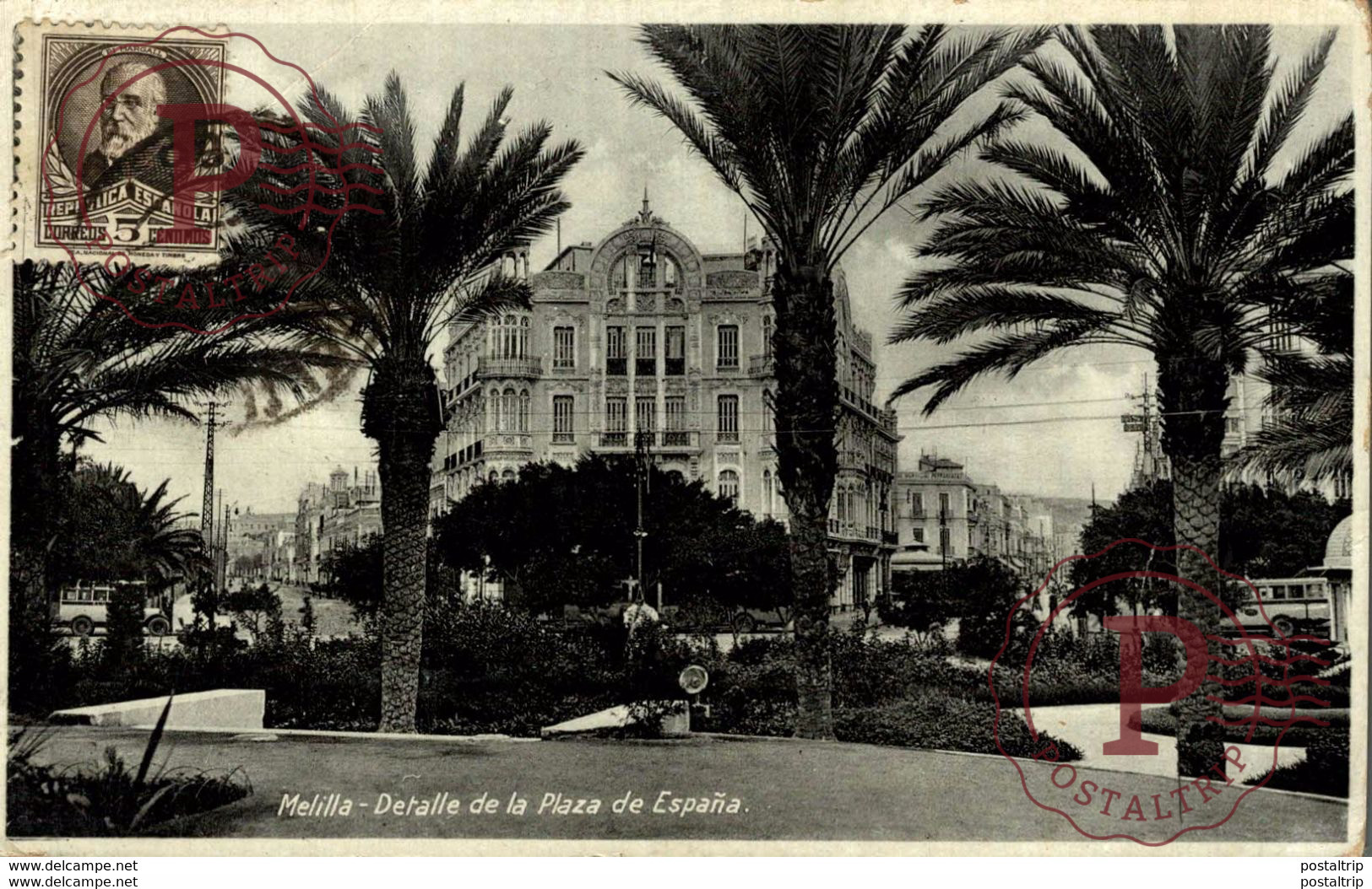 CLICHE UNIQUE FOTOPOSTAL MELILLA  MELILLA DETALLE DE LA PLAZA DE ESPAÑA - Melilla