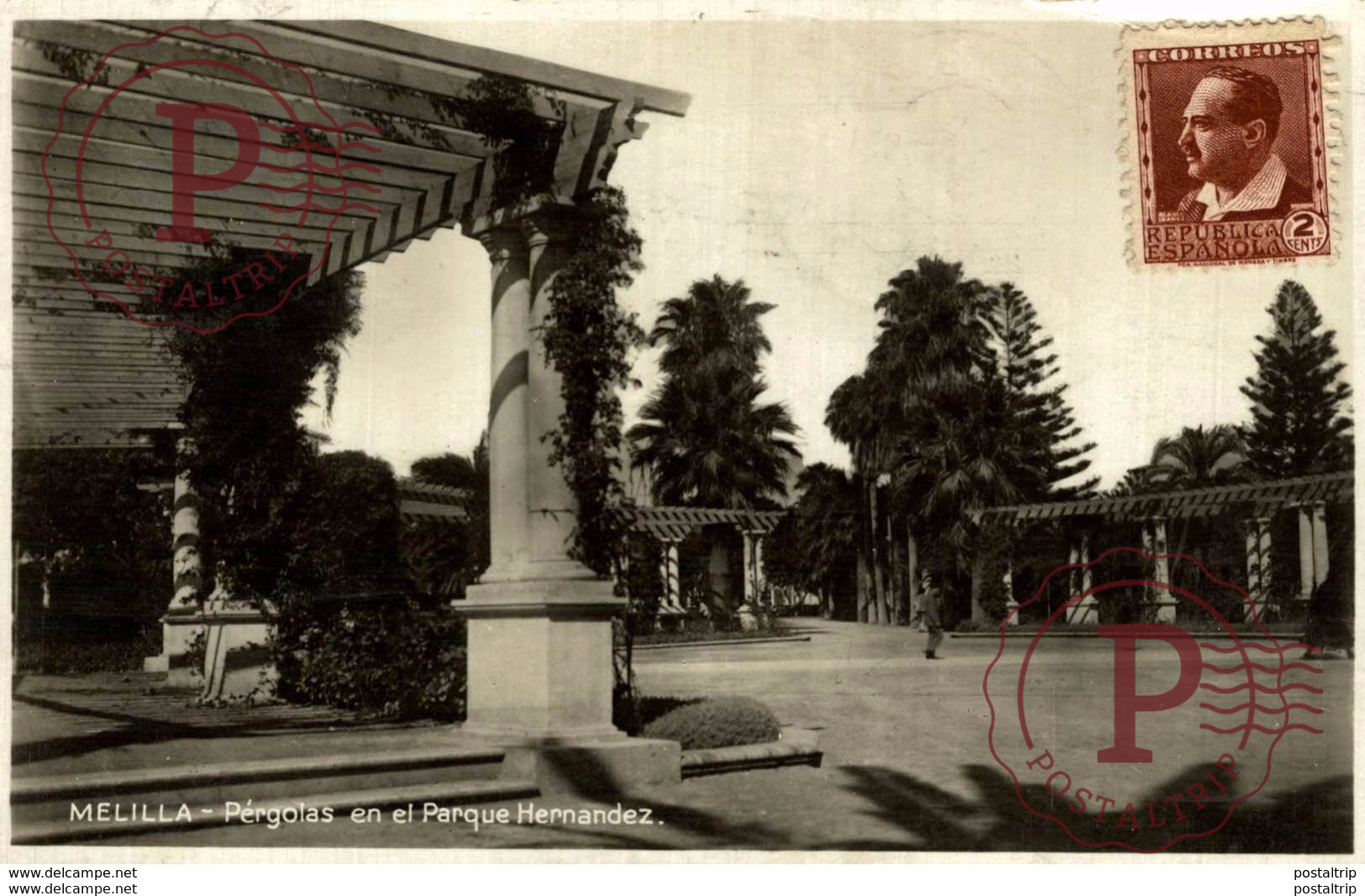 FOTOPOSTAL MELILLA PERGOLAS EN EL PARQUE HERNANDEZ - Melilla