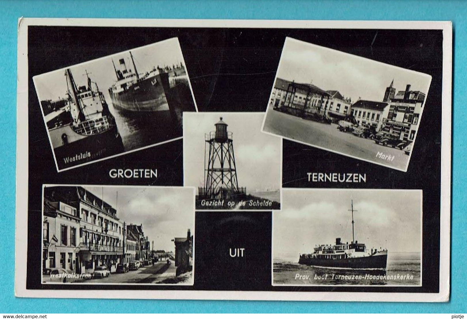 * Terneuzen (Zeeland - Nederland) * (Uitgave A.J. Van Aken) Groeten Uit Terneuzen, Westsluis, Bateau, Markt, Schelde - Terneuzen