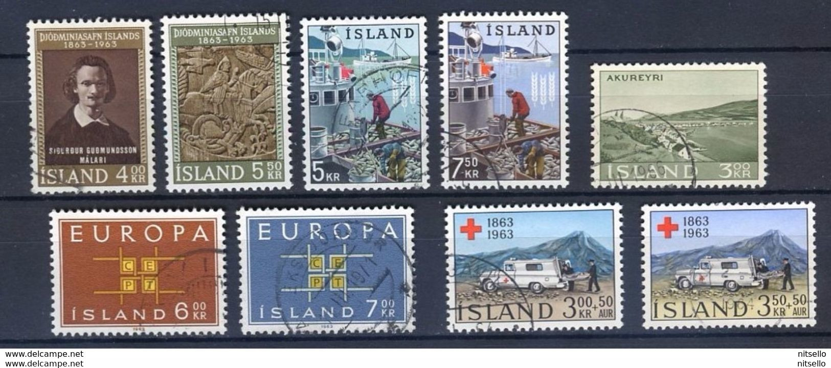 LOTE 2235  ///  (C075) ISLANDIA   AÑO 1963 COMPLETO - Used Stamps