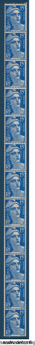 FRANCE Roulette N°37 15 Fr Bleu Marianne De Gandon De 12 Timbres N°886d** Signé CALVES - Rollo De Sellos
