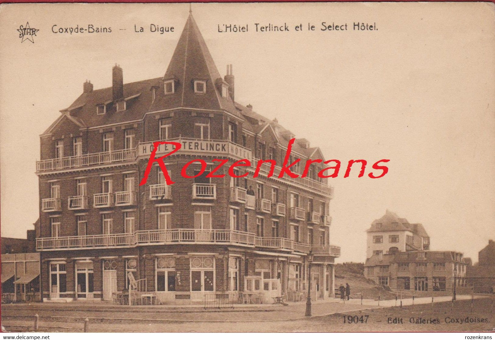 Koksijde Coxyde Bains L' Hotel Terlinck Et Le Select Hotel La Digue ZELDZAAM (In Zeer Goede Staat) De Dijk - Koksijde