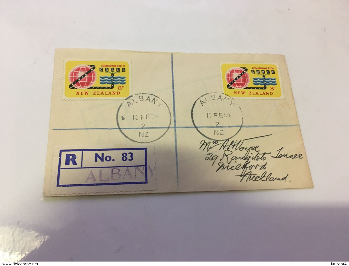 (1 G 24)  New Zealand Registered Leter Posted - 1964 (with Commonwealth Cable Stamp) - Briefe U. Dokumente