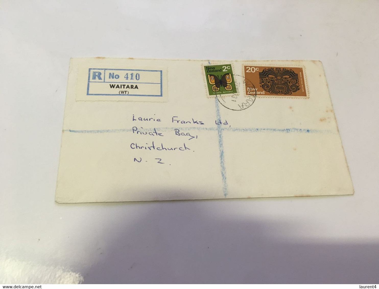 (1 G 24)  New Zealand Registered Leter Posted - 1973 (with Maori Art Stamp) - Cartas & Documentos