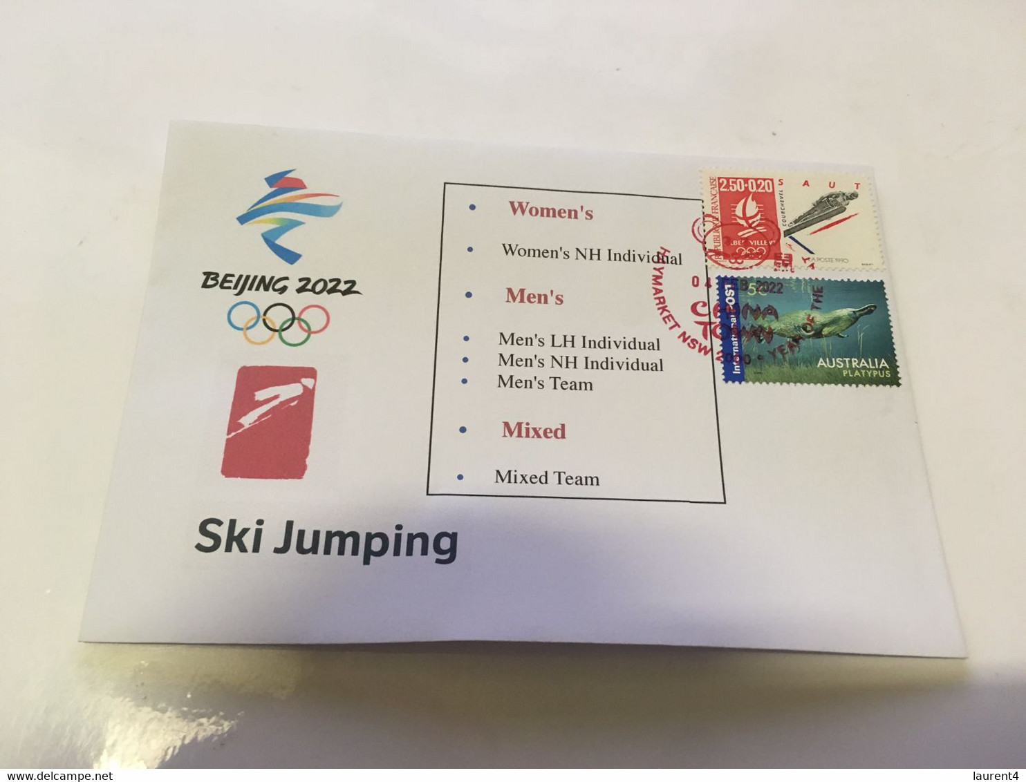 (1 G 26) Beijing 2022 Winter Olympic Games - Postmarked Opening Day Of The Games 4-2-2022 - Ski Jumping - Winter 2022: Peking