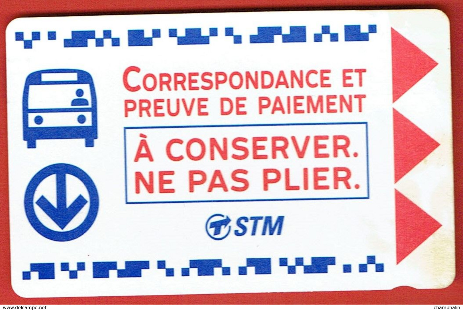 Canada - Ville De Montréal - Ticket De Bus - 21 Septembre 2010 - STM - Monde