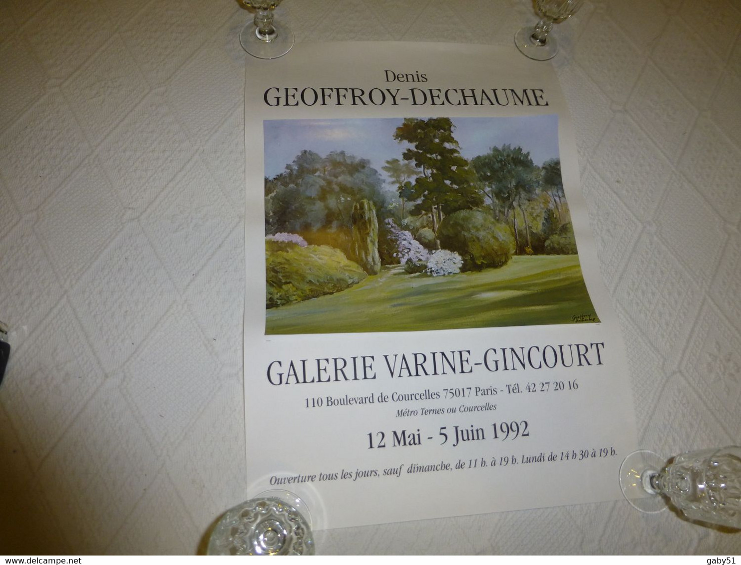 Affiche Geoffroy Dechaume, Galerie Varine Gincourt 1992, 40x60 ; R16 - Manifesti