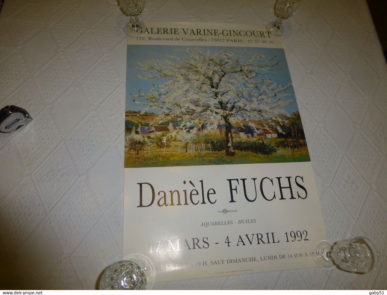 Affiche Danièle Fuchs Galerie Varine Gincourt 1992, 40x60 ; R16 - Afiches