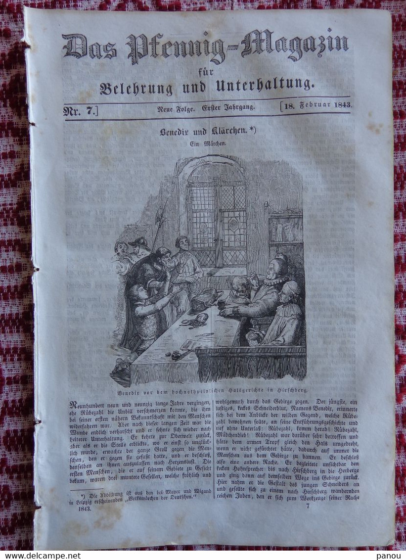 DAS PFENNIG MAGAZIN Nr 7.  18 Februar 1843. Eine Brabanter Landschaft - Sonstige & Ohne Zuordnung