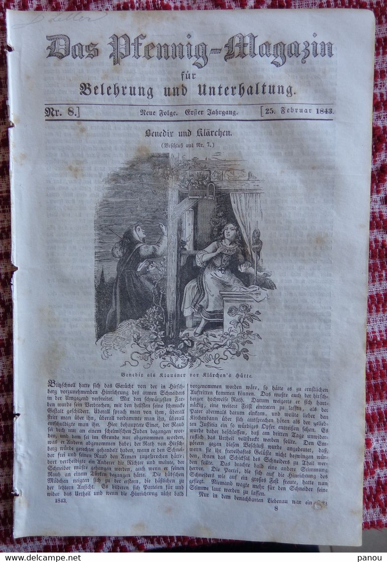 DAS PFENNIG MAGAZIN Nr 8.  25 Februar 1843. - Sonstige & Ohne Zuordnung