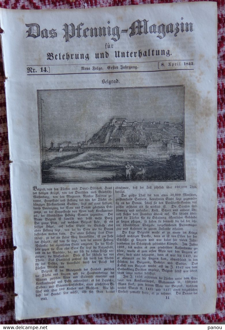 DAS PFENNIG MAGAZIN Nr 14.  8 April 1843. Belgrad Beograd. Banditen - Sonstige & Ohne Zuordnung