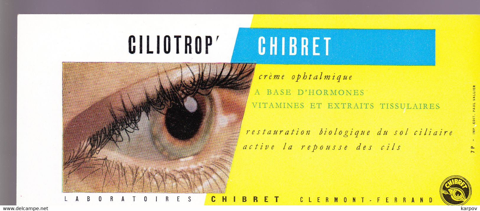 BUVARD  - CILIOTROP CHIBRET - Produits Pharmaceutiques