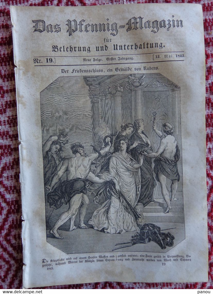 DAS PFENNIG MAGAZIN Nr 19.  13 Mai 1843. Rubens. Wasseriagdhund. Water Hunting Dog - Sonstige & Ohne Zuordnung