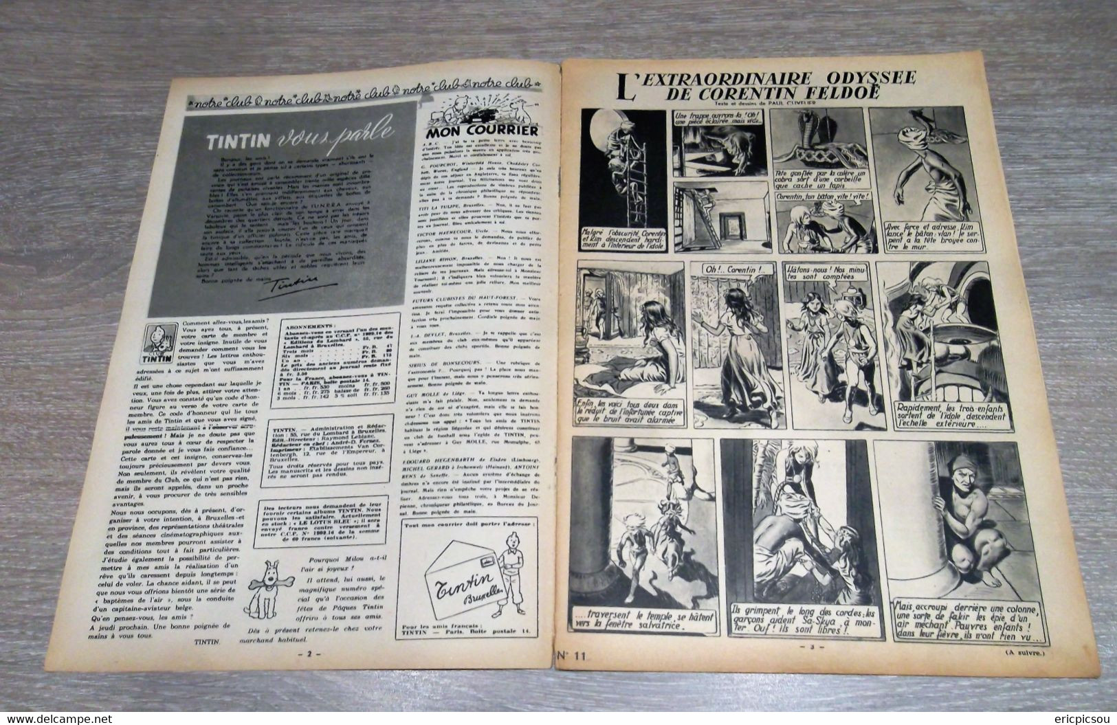 Tintin ( Magazine L'hebdomadaire ) 1947 N°11 - Tintin