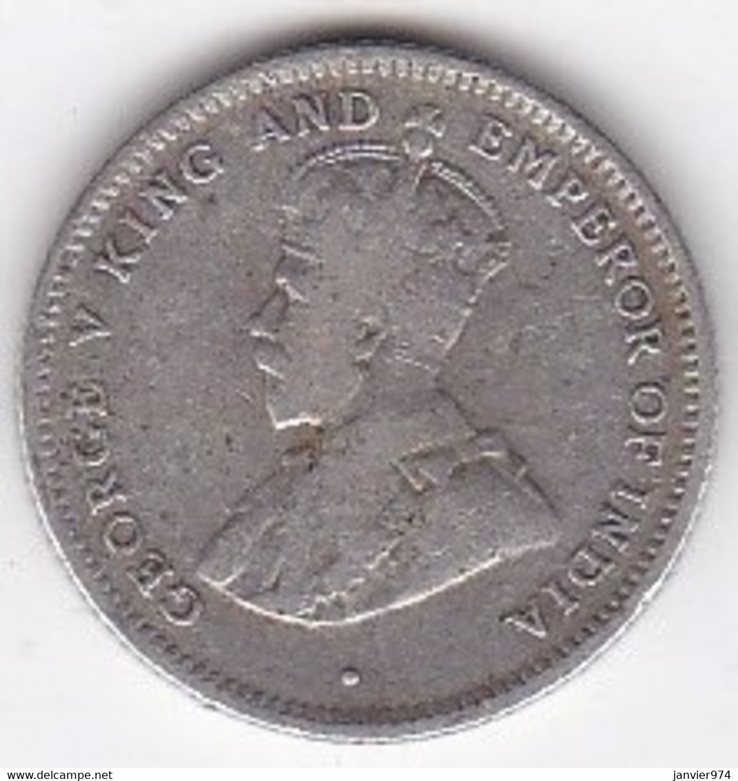 Ceylon 25 Cents 1913 , George V, En Argent, KM# 105 - Sri Lanka