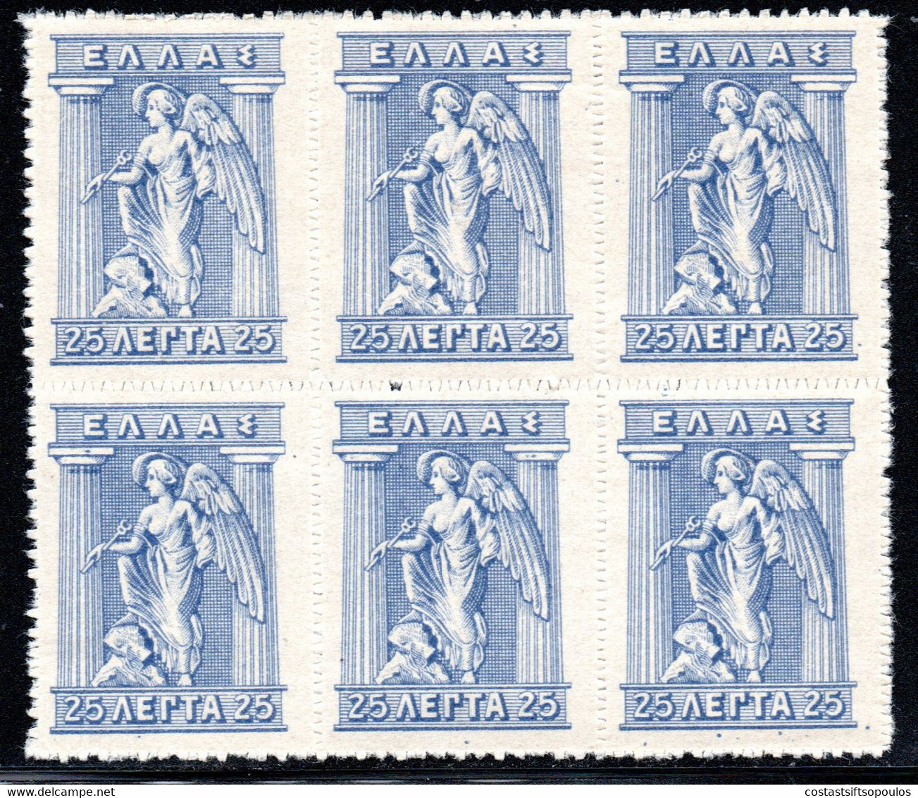 690.GREECE.1926 25 L.LITHO  VIENNA ISSUE MNH BLOCK OF 6,HELLAS 464 - Volledige & Onvolledige Vellen