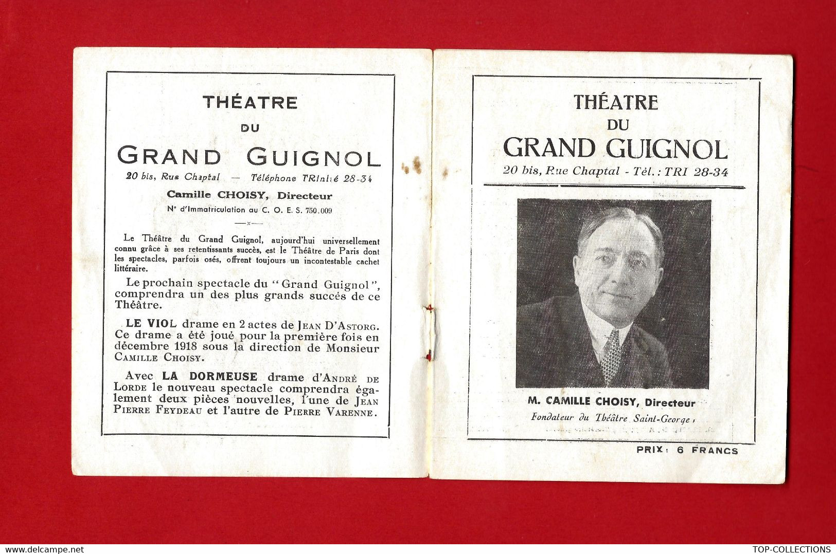 PARIS THEATRE DU GRAND GUIGNOL UNE INSTITUTION VOIR PROGRAMME VOIR PHOTOS ET SCANS - Programmes