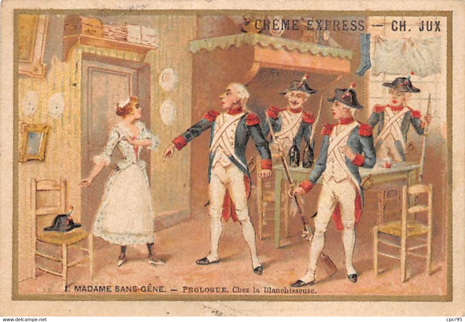 Chromos -COR10879 - Crème Express- Madame Sans-gêne-Chez La Blanchisseuse -  7x10cm Env. - Sonstige & Ohne Zuordnung