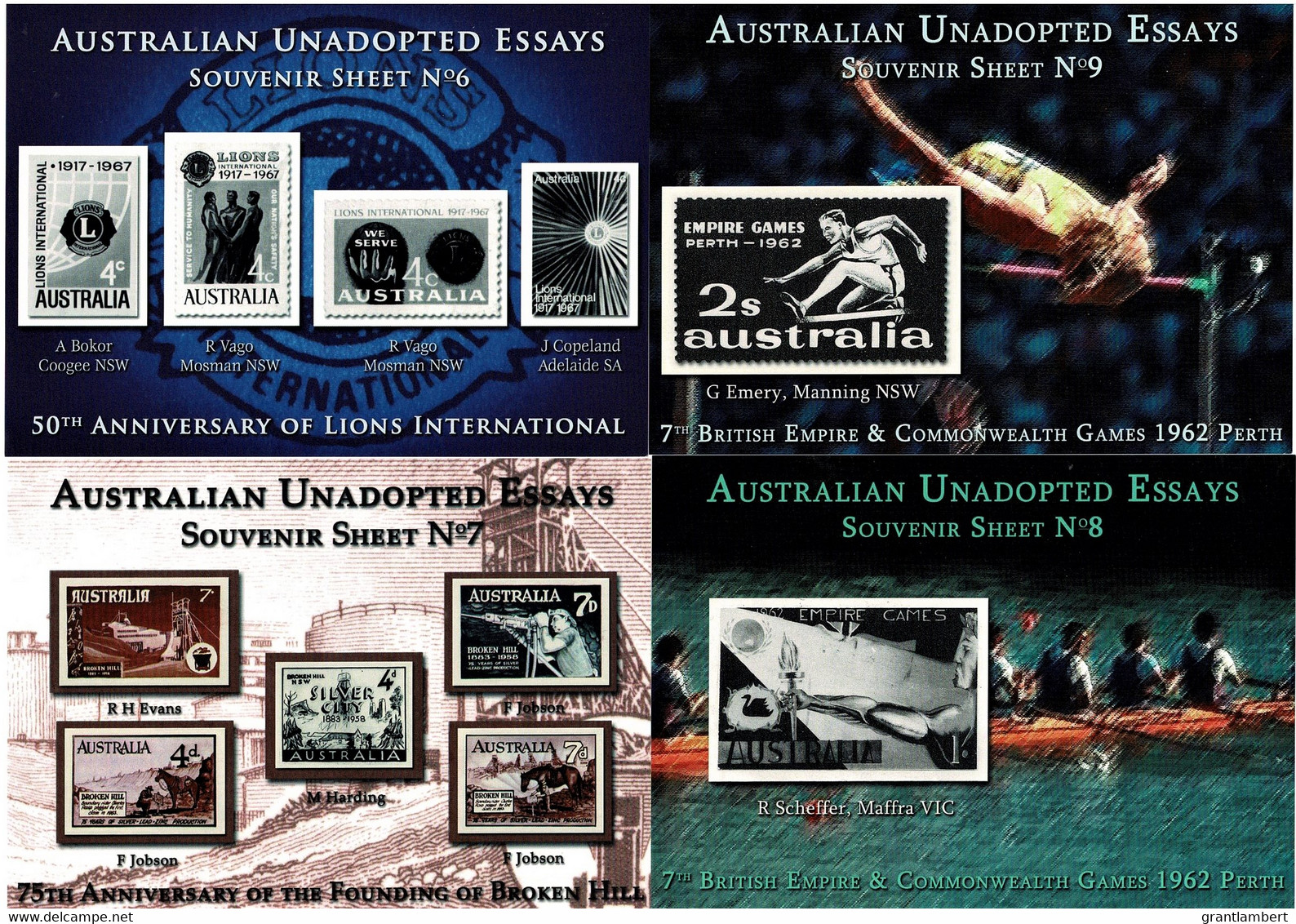 Australia - Unadopted Essays 8 Different MNH - 2 Scans - Cinderellas