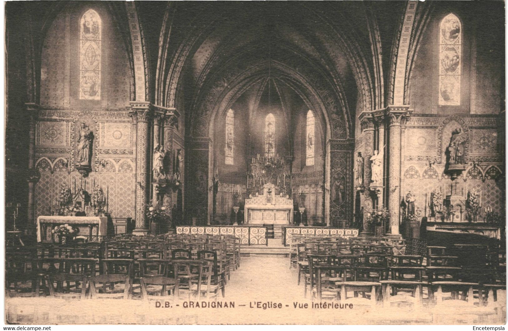 CPA Carte Postale  France-Gradignan- L'église Vue Intérieure 1935  VM45105 - Gradignan