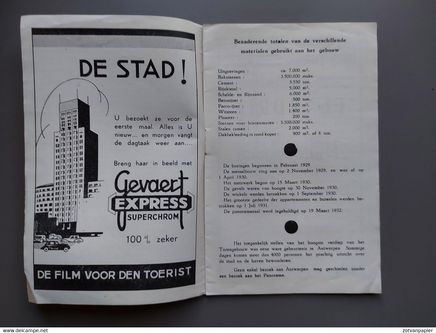 ANTWERPEN - brochure - torengebouw - boerentoren