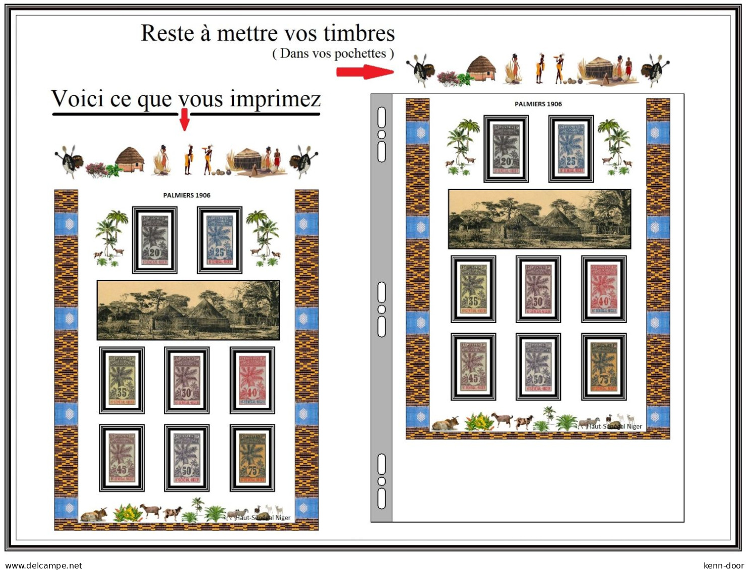 album de timbres à imprimer  HAUT SENEGAL NIGER