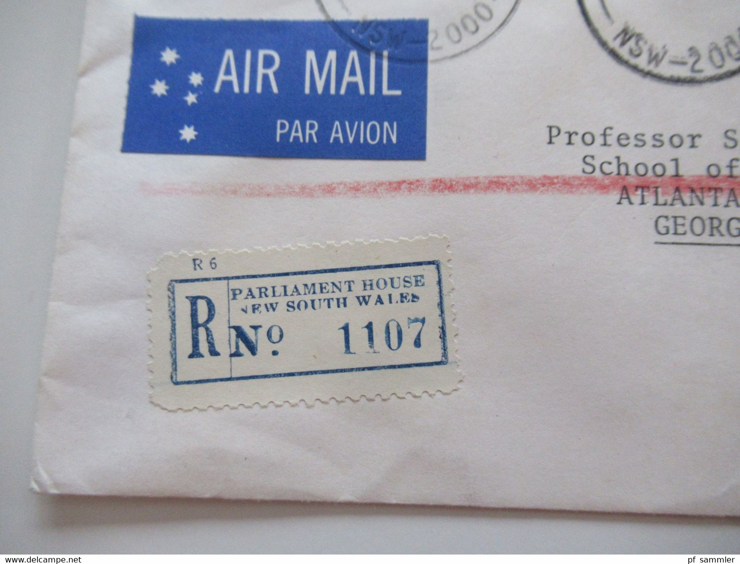 Australien 1980 Air Mail In Die USA Einschreiben Parliament House New South Wales Umschlag Legislative Assembly - Storia Postale