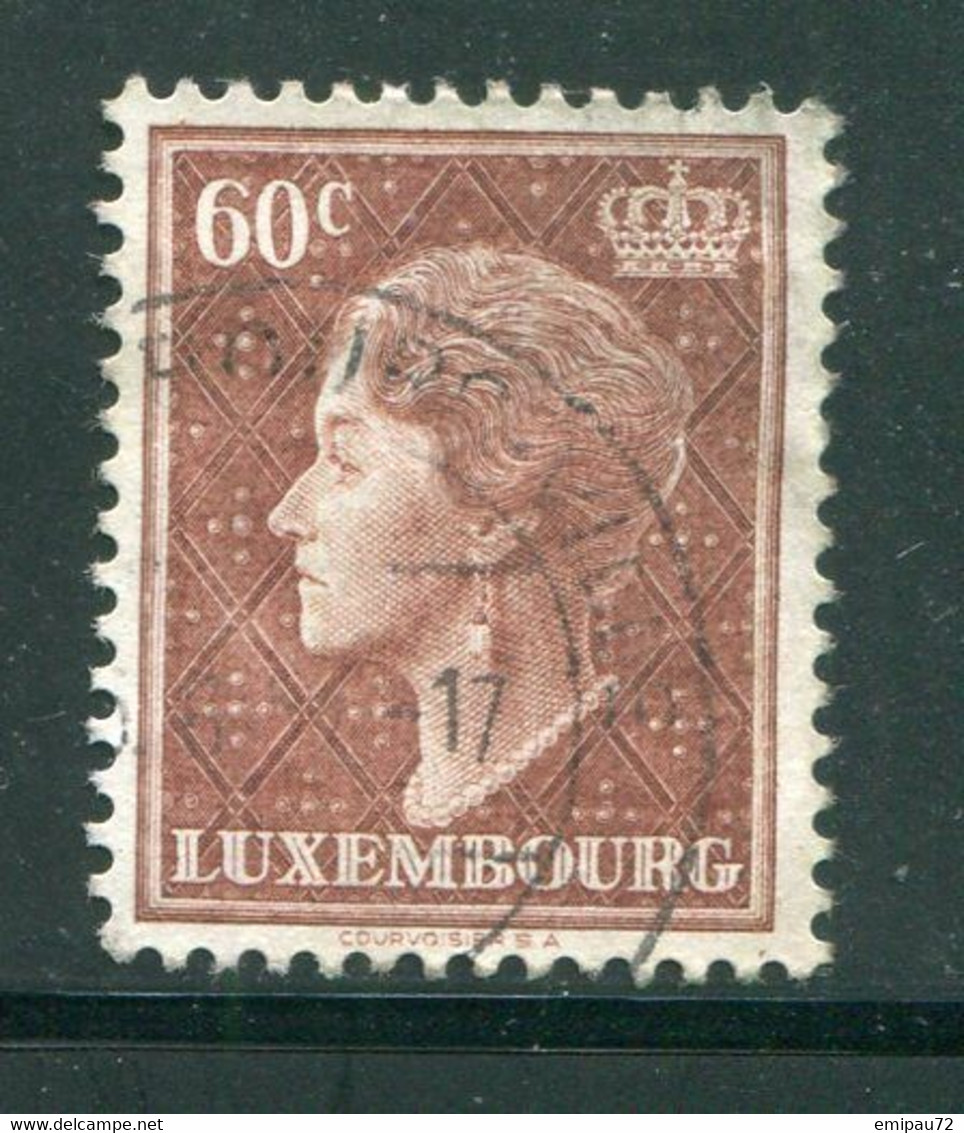 LUXEMBOURG- Y&T N°416- Oblitéré - 1948-58 Charlotte Linksprofil