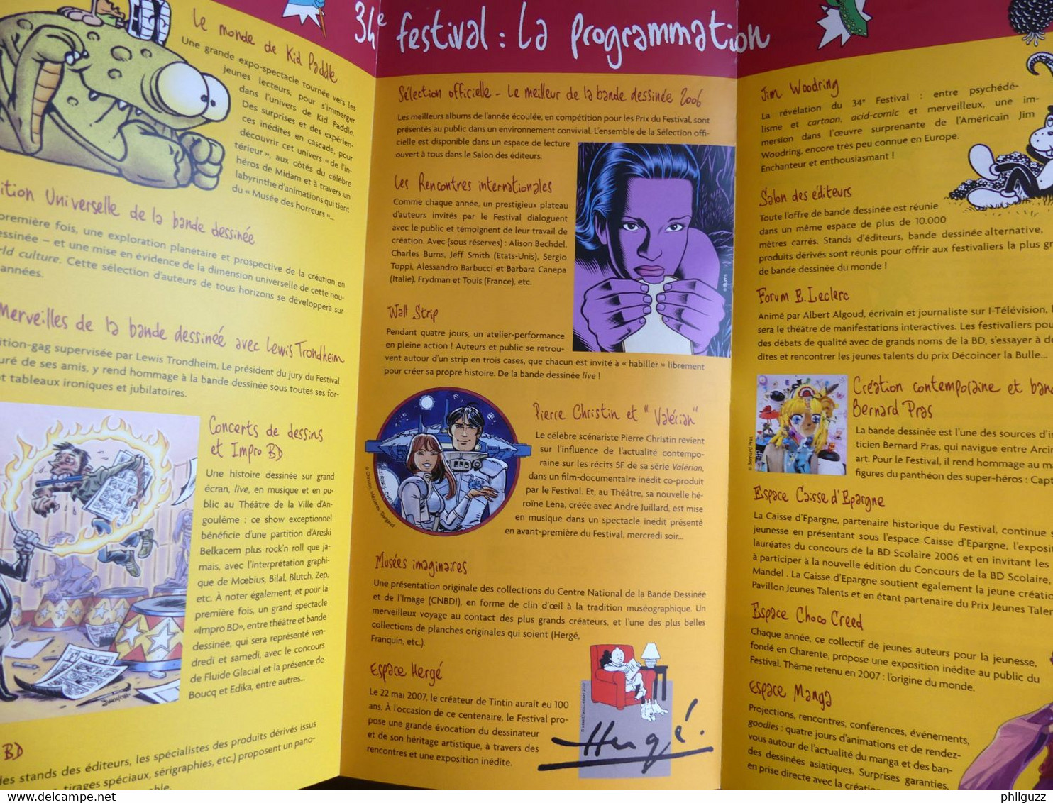 PROGRAMME DEPLIANT BD 2007 DEPLIANT FESTIVAL INTERNATIONAL DE LA BANDE DESSINEE TRONDHEIM MEZIERES MIDAM BURNS HERGE - Objets Publicitaires