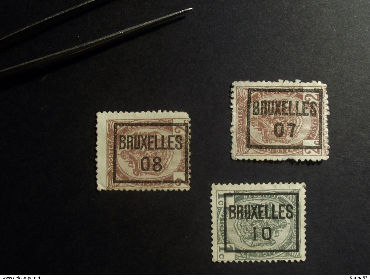 Belgie Belgique - 1893 - 1900  - COB/OBP - 53 - 55 -  ( 3 Values) - Voorgestempeld - Typografisch 1906-12 (Wapenschild)