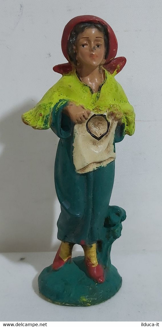 I103250 Pastorello Presepe - Statuina In Pasta - Donna Con Maglia - Nacimientos - Pesebres