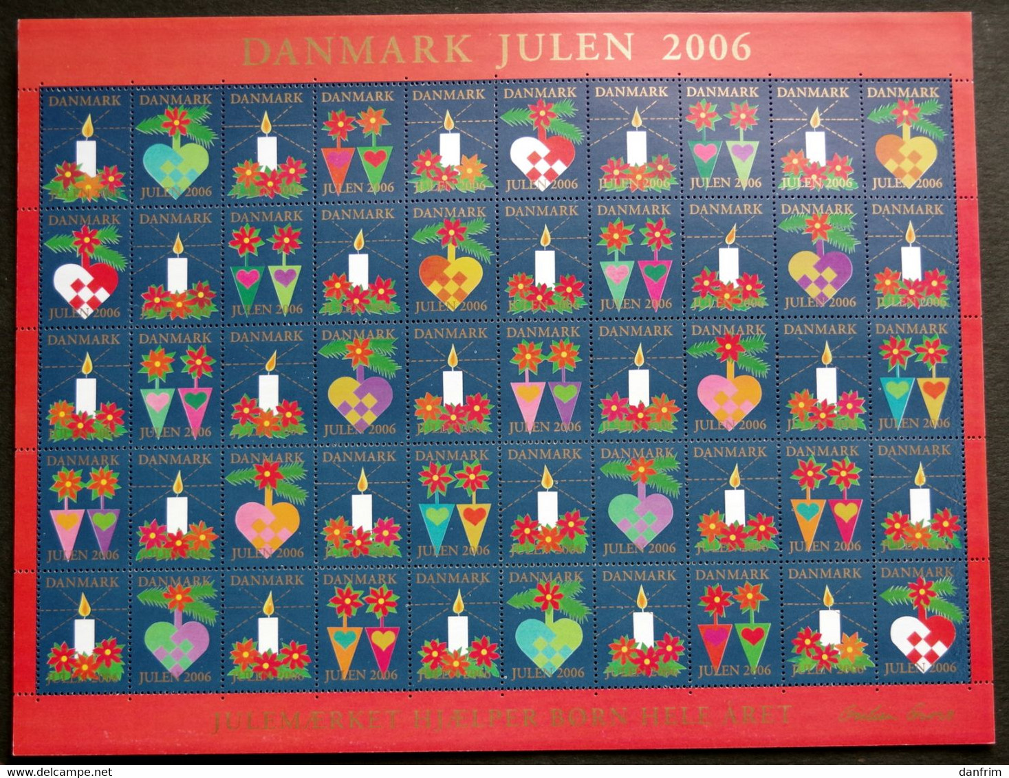 Denmark 2006 Christmas Seal   MNH  Unfolded Sheet - Full Sheets & Multiples