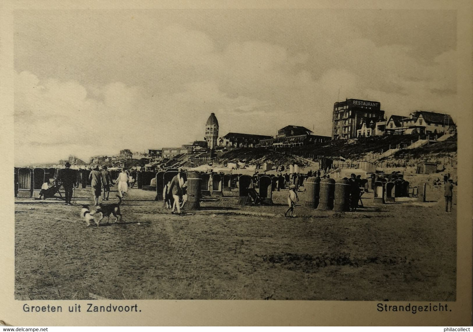 Zandvoort Groeten Uit //  Strandgezicht 1938 - Zandvoort