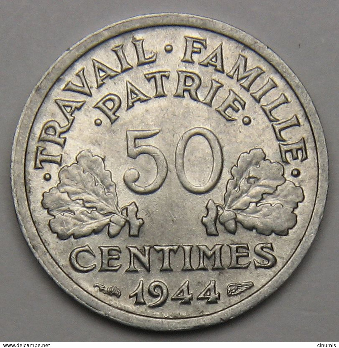 50 Centimes Francisque, Légère, 1944 B (Beaumont-le-Roger)  - Etat Français - 50 Centimes