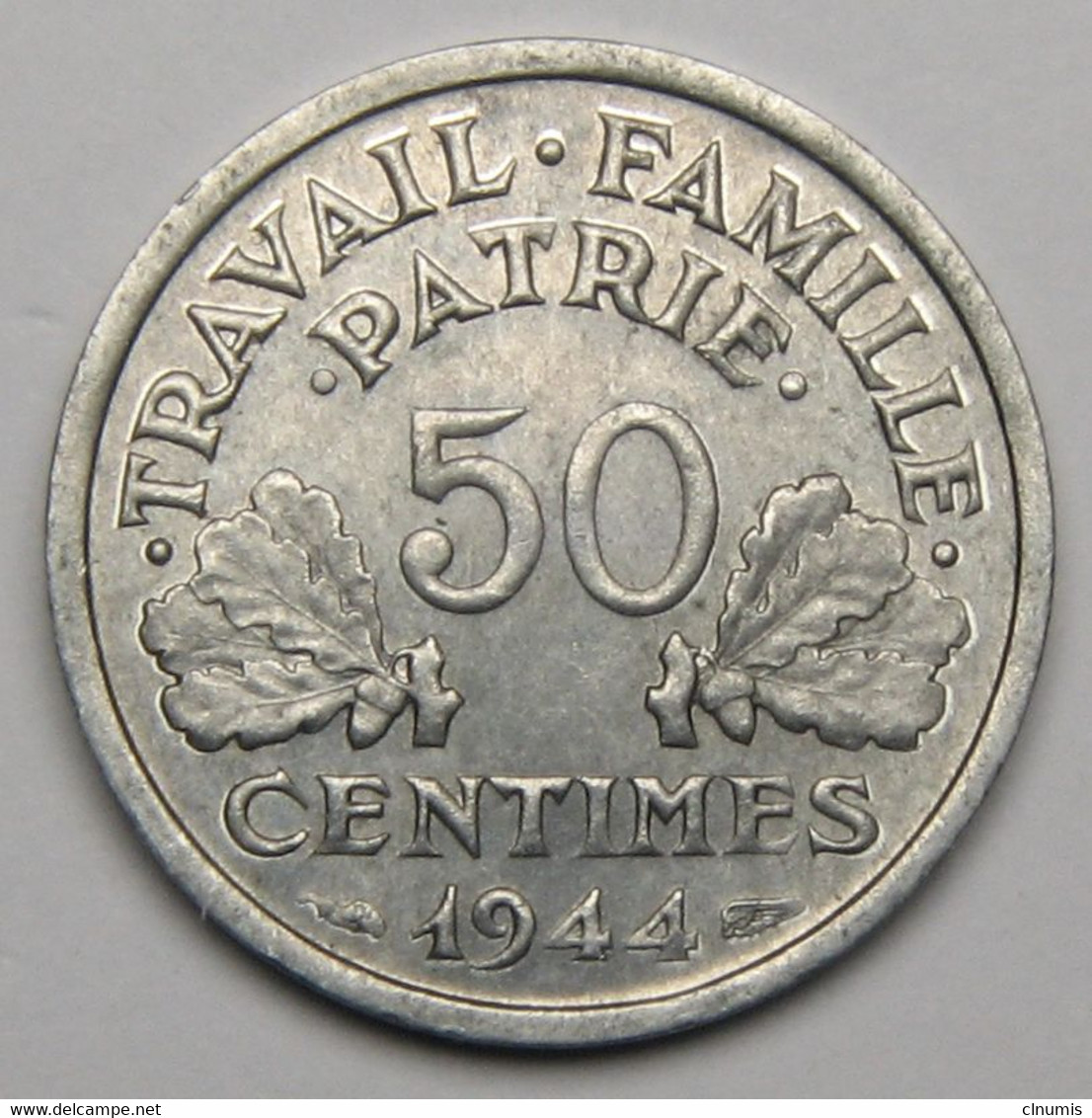 50 Centimes Francisque, Légère, 1944 B (Beaumont-le-Roger)  - Etat Français - 50 Centimes