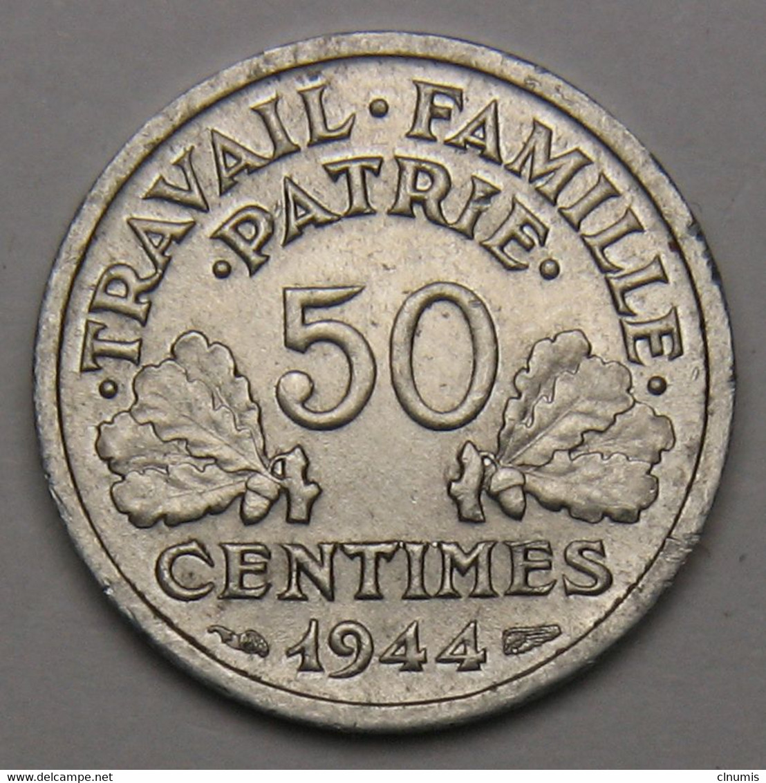 50 Centimes Francisque, Légère, 1944 B (Beaumont-le-Roger)  - Etat Français - 50 Centimes