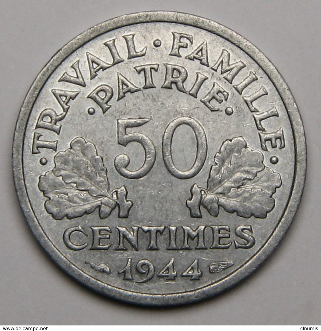 50 Centimes Francisque, Légère, 1944 C (Castelsarrasin)  - Etat Français - 50 Centimes