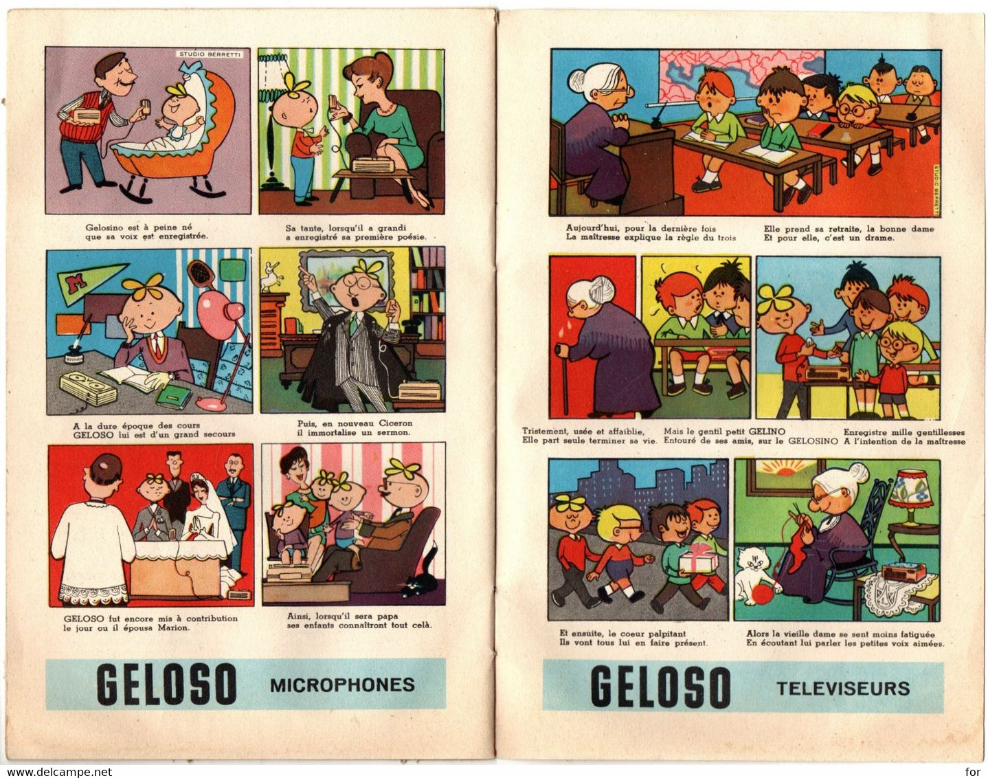 Publicité : Gelosino : Les Aventures De Gelosino : BD : Dépliant Publicitaire : Transistor - émetteurs - Téléviseurs - - Literatur & Schaltpläne