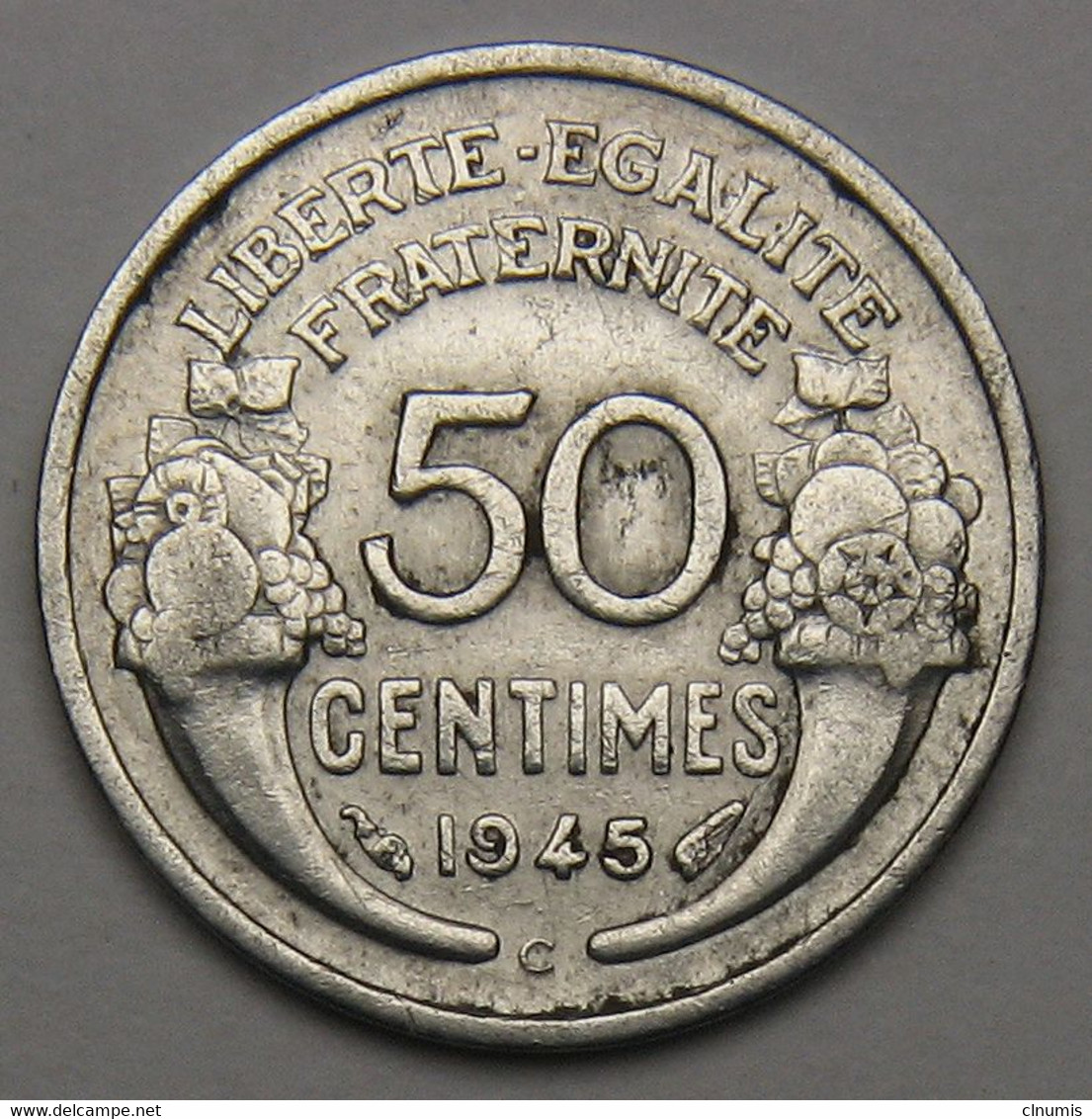 ASSEZ RARE 50 Centimes Morlon, Aluminium, 1945 C (Castelsarrasin) - Gouvernement Provisoire De La République Française - 50 Centimes
